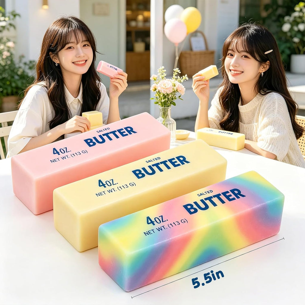 Butter Stick Fidget Toy, Slow Rebound Cute Butter Squeeze Stress Balls,Slow Rising Portable Squishy for Adults Anxiety & Stress Relief, Sensory Gifts for Office, Home
