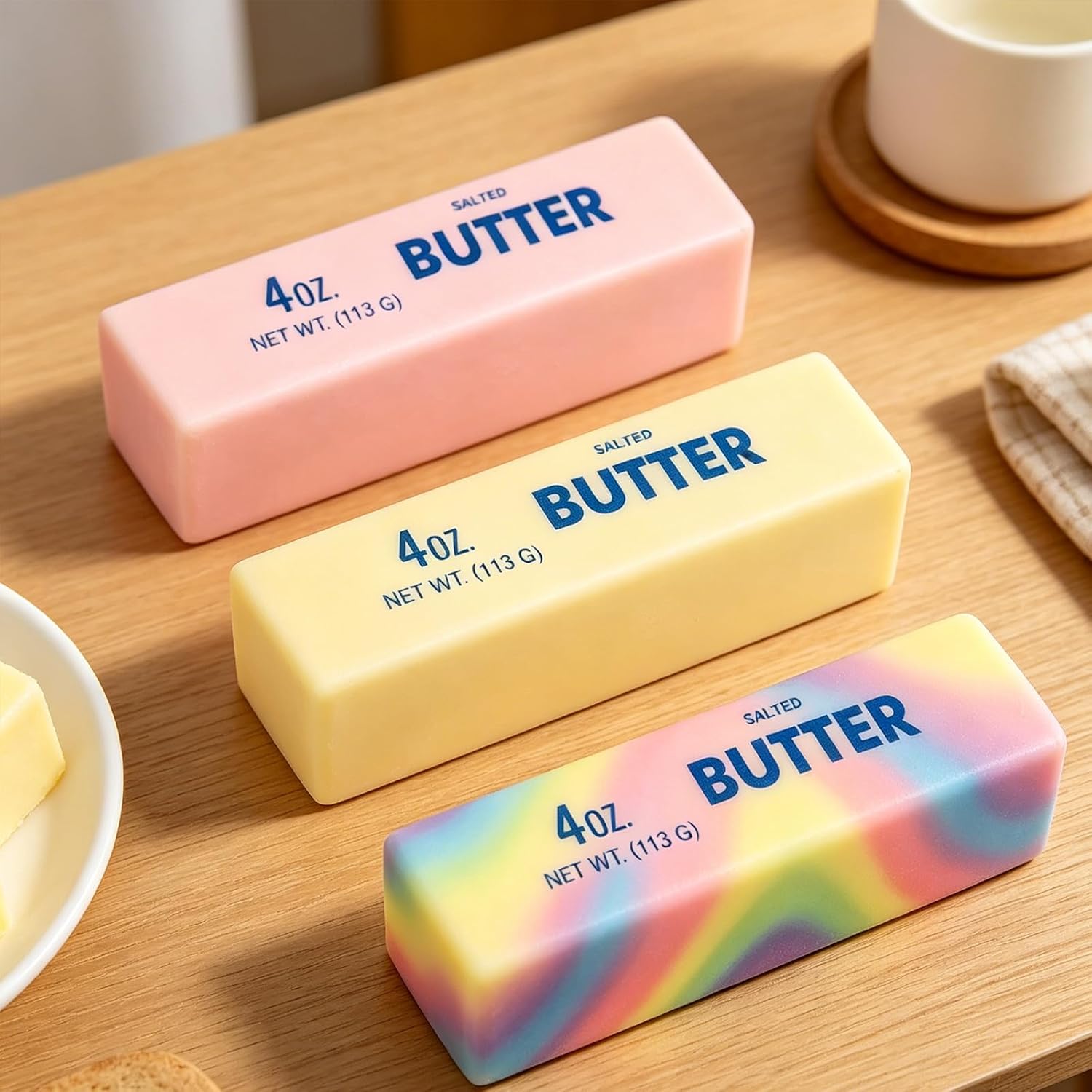Butter Stick Fidget Toy, Slow Rebound Cute Butter Squeeze Stress Balls,Slow Rising Portable Squishy for Adults Anxiety & Stress Relief, Sensory Gifts for Office, Home