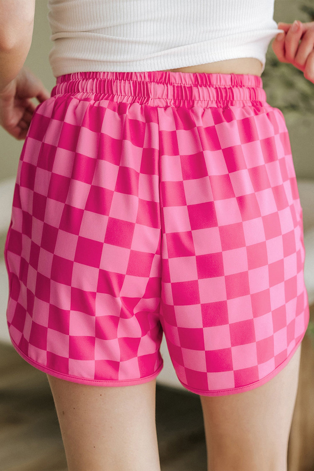 Cutie Checkered Drawstring Shorts