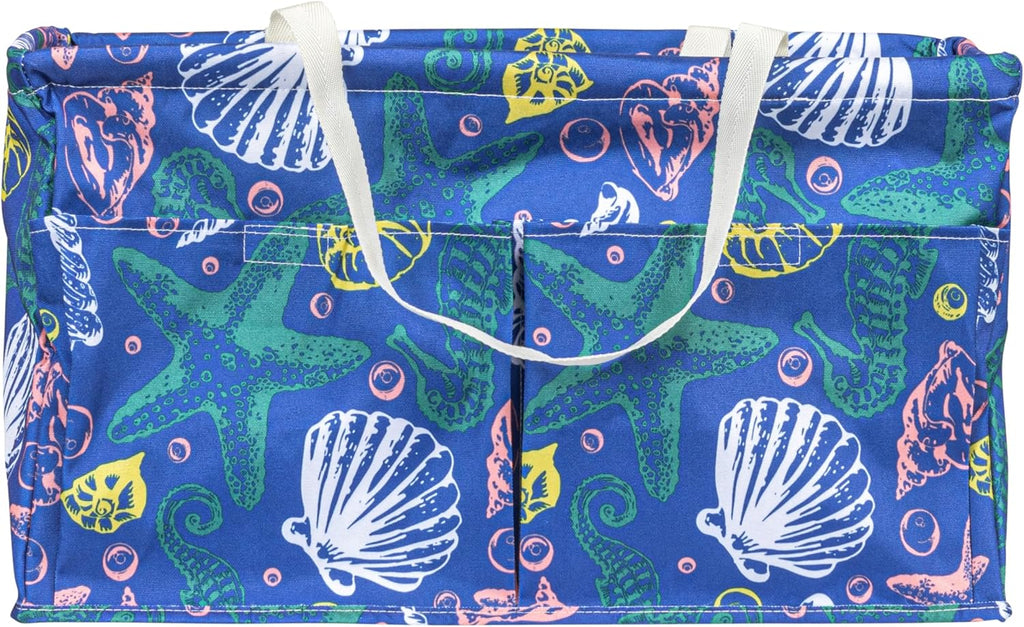 Household Essentials Sea Shell Krush Container All-Purpose Utility Tote with Pockets